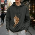 thumbnail image 6 of CCRFTGI Cat Pouch Hoodies for Men Cozy Soft Kangaroo Puppy Kitten Holder Hoodie Fleece Pet Hoodie Carrier Wearable Dog Carrying Sweatshirt Dark Gray M, 6 of 6