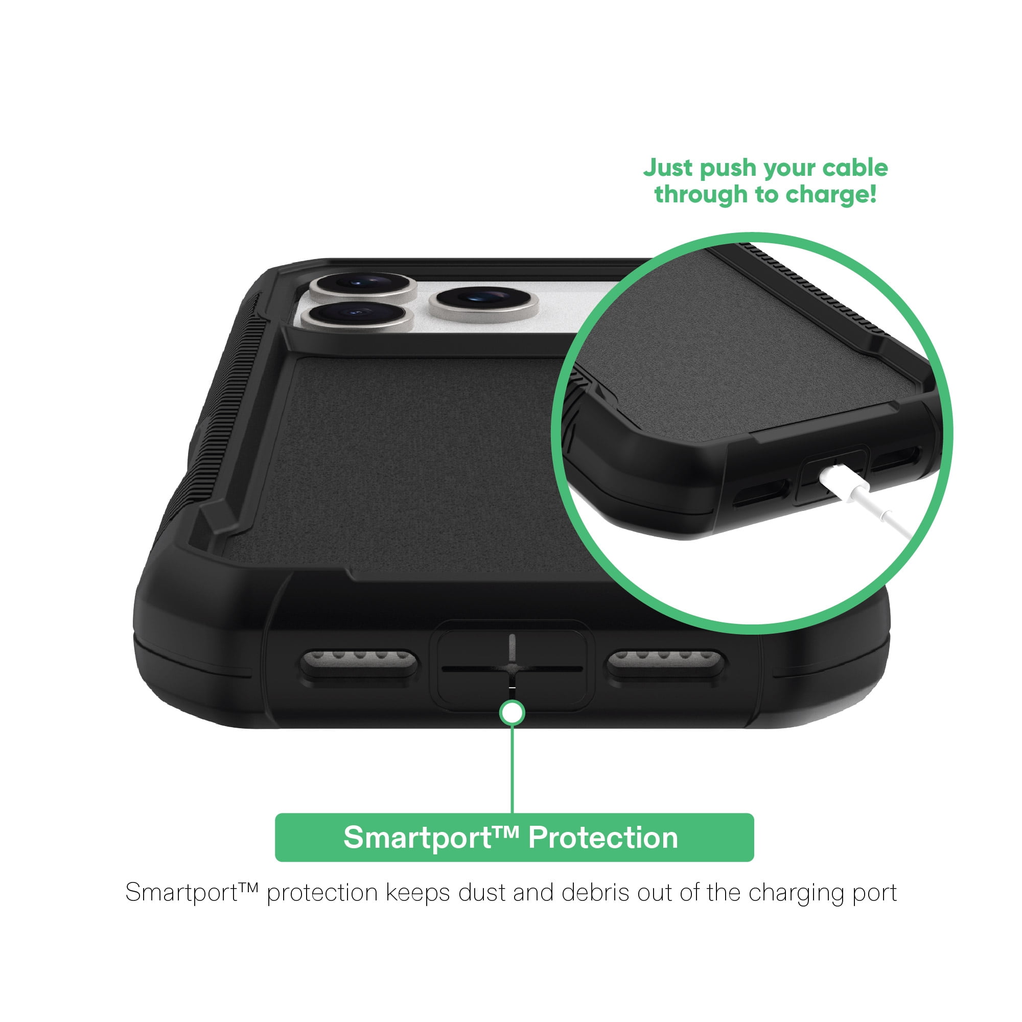 onn MagSafe Compatible Rugged Phone Case for iPhone 17 Pro - Black