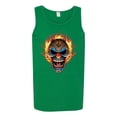 thumbnail image 2 of Flaming Laughing Fierce Clown | Mens Cars and Trucks Graphic Tank Top, Kelly, 2XL, 2 of 3