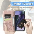 thumbnail image 5 of Wallet Case for Motorola Moto G Power 5G 2024, Butterfly Embossed PU Leather Magnetic Closure Kickstand Card Slots with Wrist Strap for Girls Women for Motorola Moto G Power 5G 2024, Rosegold, 5 of 8
