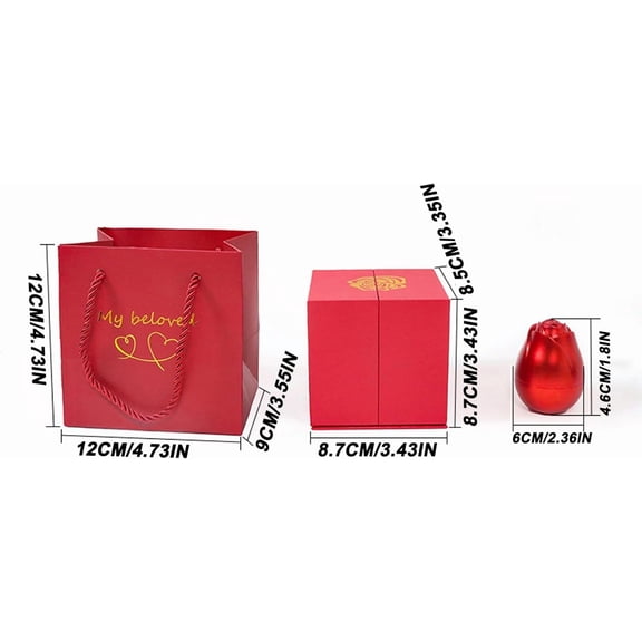 OTGFRF-Christmas Gifts for Women Rose Ring Box Jewelry Box Eternal Rose Necklaces Box Wedding Valentine's Day Anniversary Thanksgiving Birthday Romantic Gifts for Her Mom Wife Girlfriend