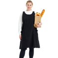 thumbnail image 1 of Apronner Delantales De Lino Con Espalda Cruzada, Talla Grande, Para Mujer, Con Bolsillos, Vestido De Mezcla Para Hornear, Cocinar, Jardinería, Trabajos, Negro, 1 of 5