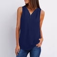 thumbnail image 2 of Ruimatai Women's Sleeveless Zip Tunic Blouse Summer Casual V-Neck Rollable Tank Top Lightweight Comfortable Stretchy T-Shirt, 2 of 7