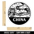 thumbnail image 2 of Great Wall of China Landmark Destination Circle Self-Inking Rubber Stamp for Stamping Ink Stamper Crafting Planners - 1/2 Inch Mini - Orange Ink, 2 of 7