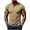 Khaki, variant on Men's Henry T-Shirts, Quick Dry Short Sleeve Casual Button Sports Shirts Dark Gray Size 2XL