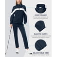 thumbnail image 6 of Women's 2Pc Full Zip Tracksuit, 4 Way Stretch Breathable with Zipper Pockets for Golf Running Casual Navy blue M, 6 of 9