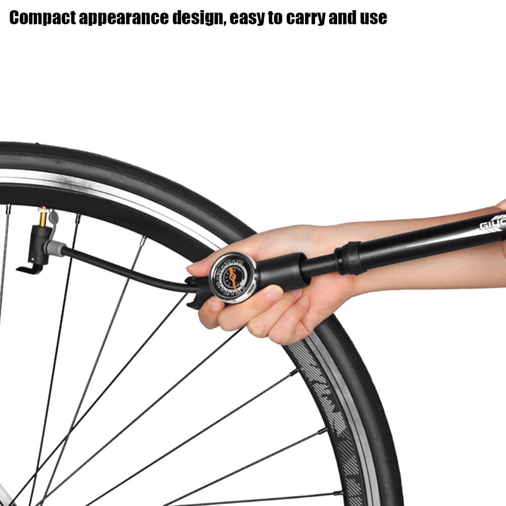 small bike pump with gauge