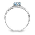 thumbnail image 2 of 14K White Gold Ring Band Themed (03) March Cubic Zirconia CZ Blue, 2 of 5