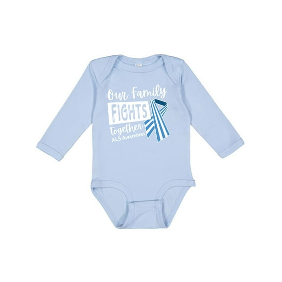Inktastic Our Family Fights Together ALS Awareness Boys or Girls Long Sleeve Baby Bodysuit