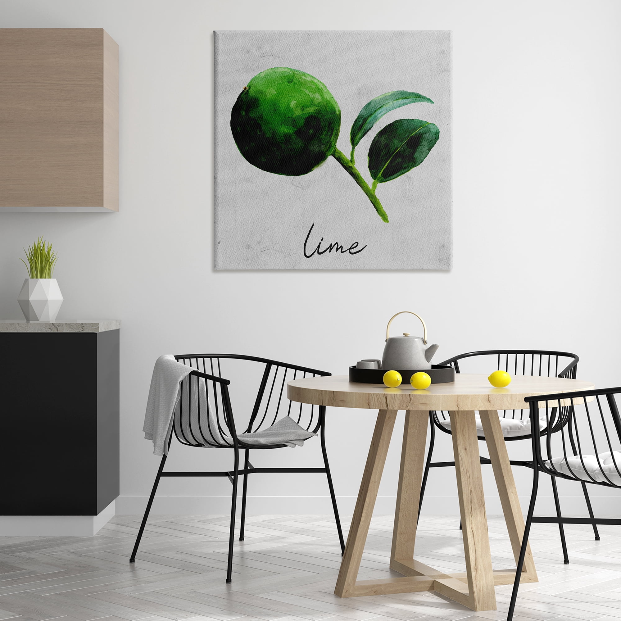 Stupell Industries Kitchen Lime with Leaf Food & Beverage Painting Wrapped Canvas Art Print Wall Art, 36 x 36