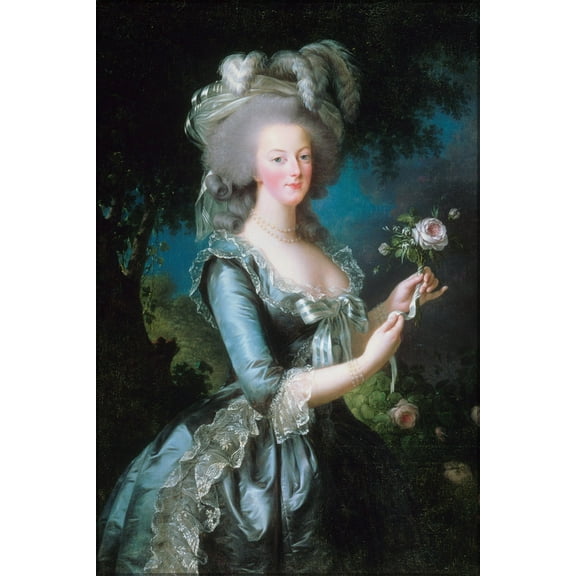 24"x36" Gallery Poster, Marie-Antoinette with the Rose by elisabeth vigee-lebrun