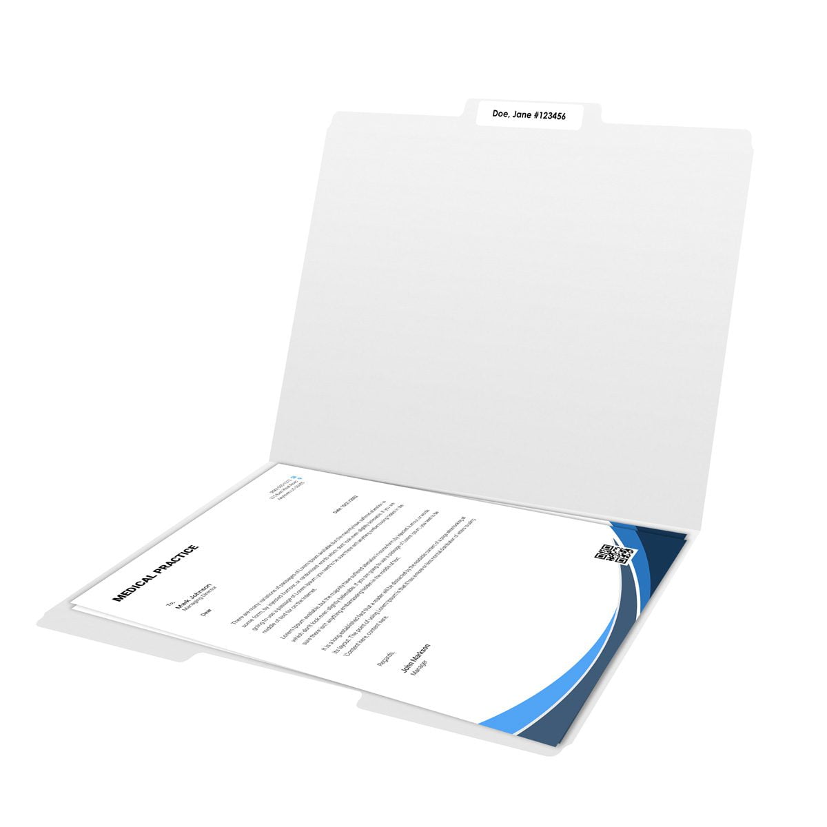 White Color File Folders, 1/3 Cut Top Tab, Letter Size, Perfect for Organizing Documents in File Drawers, Box of 100