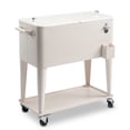 thumbnail image 2 of 80QT Rolling Cooler Cart with Shelf - 48H Cold Retention, Bottle Opener, Locking Casters,White, 2 of 12