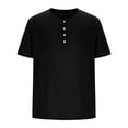 thumbnail image 4 of Iugvhana Mens 100%Cotton V-Neck Shirts Short Sleeve T-Shirts Casual Solid Color Regular Fit Basic Tops Blouse Black XXL, 4 of 6