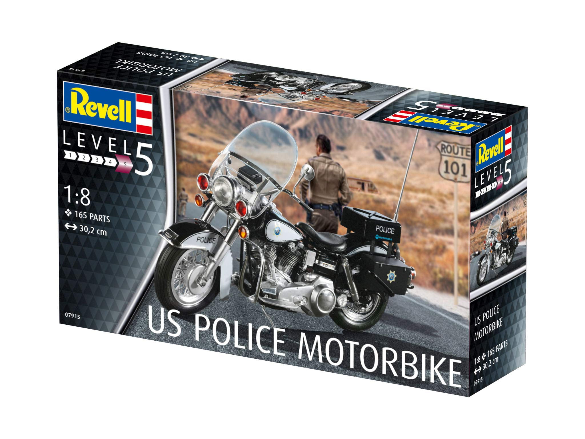 Revell of Germany 80-7915 1:8 US Police Motorbike Plastic Model