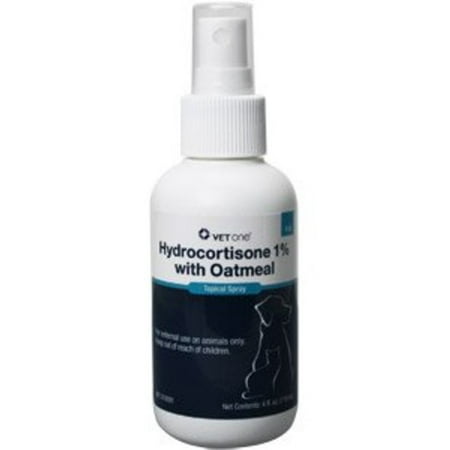 VetOne Hydrocortisone 1% With Oatmeal Topical Spray, 4 (Best Oatmeal Bath For Itching)