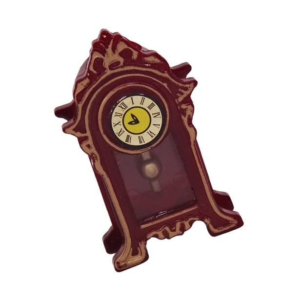 Miniature Dollhouse Desk Clock with Simulation Scene, Decorative Small Table Clock for Home and Office