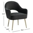 thumbnail image 3 of SAFAVIEH Dublyn Mordern Style Black Upholstered Side Chairs (23.2 in. W x 20.9 in. D x 31 in. H), 3 of 12