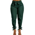 thumbnail image 2 of Women's High Waist Wide Leg Casual Pants With Bow Detail Capris For Women, 2 of 3