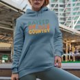 thumbnail image 2 of Raised on 90s Country Songs or Music Lover, Groovy Retro Wavy Text Merch Gift, Light Blue Hooded Sweatshirt or Hoodie, Medium, 2 of 5