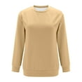 thumbnail image 4 of Frostluinai Crew Neck Sweatshirt for Women Long Sleeve Soft Pullover Solid Color Casual Sweat Shirts Loose Fit Sweatshirts with Pocket, 4 of 5