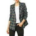 thumbnail image 3 of MODA NOVA Juniors Notched Lapel Double Breasted Padded Shoulder Blazer, 3 of 7