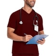 thumbnail image 4 of Men's Nursing Scrubs Quarter Zip Up V-Neck Scrub Tops with Chest Pocket Soft Stretch Medical Uniform Pullovers, 4 of 6