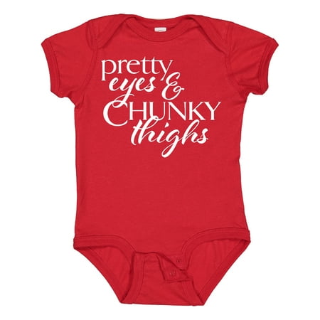 

Inktastic Pretty Eyes and Chunky Thighs Gift Baby Boy or Baby Girl Bodysuit