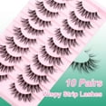 thumbnail image 6 of False Eyelashes Fluffy Look Strip Lashes Mink Wispy Fake Lashes Charming Fake Eyelashes 10 Pairs, 6 of 7