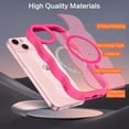 thumbnail image 3 of VENINGO for iPhone 15 Plus Case/iPhone 14 Plus Case Compatible with Mag-safe,Curly Wave Frame Translucent Matte Phone Case for iPhone 14 Plus/15 Plus, Hot Red, 3 of 8