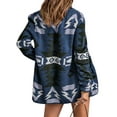 thumbnail image 3 of Xuanfei Women Print Open Front Long Sleeve Ribbed Edge Pocketed Knitted Cardigan, 3 of 4