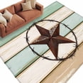 thumbnail image 2 of Beige Sage Green Texas Star Area Rug 5x7 FT, Non Slip Bedroom Throw Carpet, Vintage Stars Wooden Washable Soft Floor Carpet Non-Shedding Rug for Dining Room Bedside Classroom Desk, 2 of 9