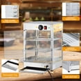 thumbnail image 3 of Commercial Food Warmer Display Case, 20" 3-Tier Electric Countertop Pizza Pastry Warmer with LED Lighting & Temp Knob, 3 of 9