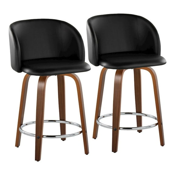 LumiSource Fran 24" Fixed-Height Counter Stool - Set of 2