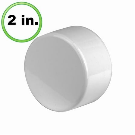 2 in. Flat Top Cap - White