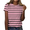 thumbnail image 2 of Women's Tops Under $10 Free Shipping Casual Pullover Printed Short Sleeved Round Neck Top, 2 of 4