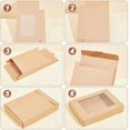 thumbnail image 5 of 24 Pcs Camel Gift Box Fold Paper Boxes Cookie Boxes Bakery Boxes Kraft Treat Boxes with Window 10x8cm, 5 of 8