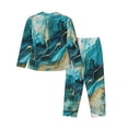 thumbnail image 2 of Uemuo Abstract Ocean Currents Pattern Womens Pajama Sets,PJ Set for Women,Pajamas for Women Logo,Long Sleeve Pajama Set for Women,Soft Long Sleeve Top With Pants-Medium, 2 of 9