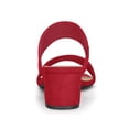 thumbnail image 3 of BLISSFUL STEP Women's Shoes Dual Straps Mid Chunky Heel Slide Sandals Red 9.5, 3 of 8