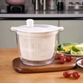 thumbnail image 4 of tzyudk Kitchen Salad Vegetable Tool Dehydrator Household Vegetable Washing Basin Fruit Dryer Hand-cranked Dehydration Spins Dryer Affordable Useful White Pvc, 4 of 6