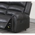 thumbnail image 3 of Beautiful Power Motion Reclining Sofa Plush Cushion Seats Living Room Furniture 3-Seat Couch Black Leatherette, 3 of 4