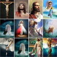 thumbnail image 2 of CHENISTORY-pintura de diamante 5d de Jesús, bordado de diamantes cuadrado/redondo, mosaico de figuras religiosas de Dios, imágenes artesanales creativas, 2 of 5