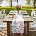 thumbnail image 4 of Table Runners 108 Inches Long Dress Scarves, Gnomes Easter Farmhouse Coffee/Dining/Kitchen Table Runner for Living Room, Colorful Spring Floral Weeping Eggs Retro Art 13x108 Inch, 4 of 9