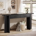 thumbnail image 5 of Tribesigns 63-Inch Console Table with 2 Drawers, Oval Curved Entryway Table with Storage for Living Room, Hallway (Black), 5 of 8