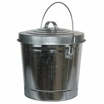 Small Galvanized Trash Can with Lid Locking 6 Gallon$$Storage