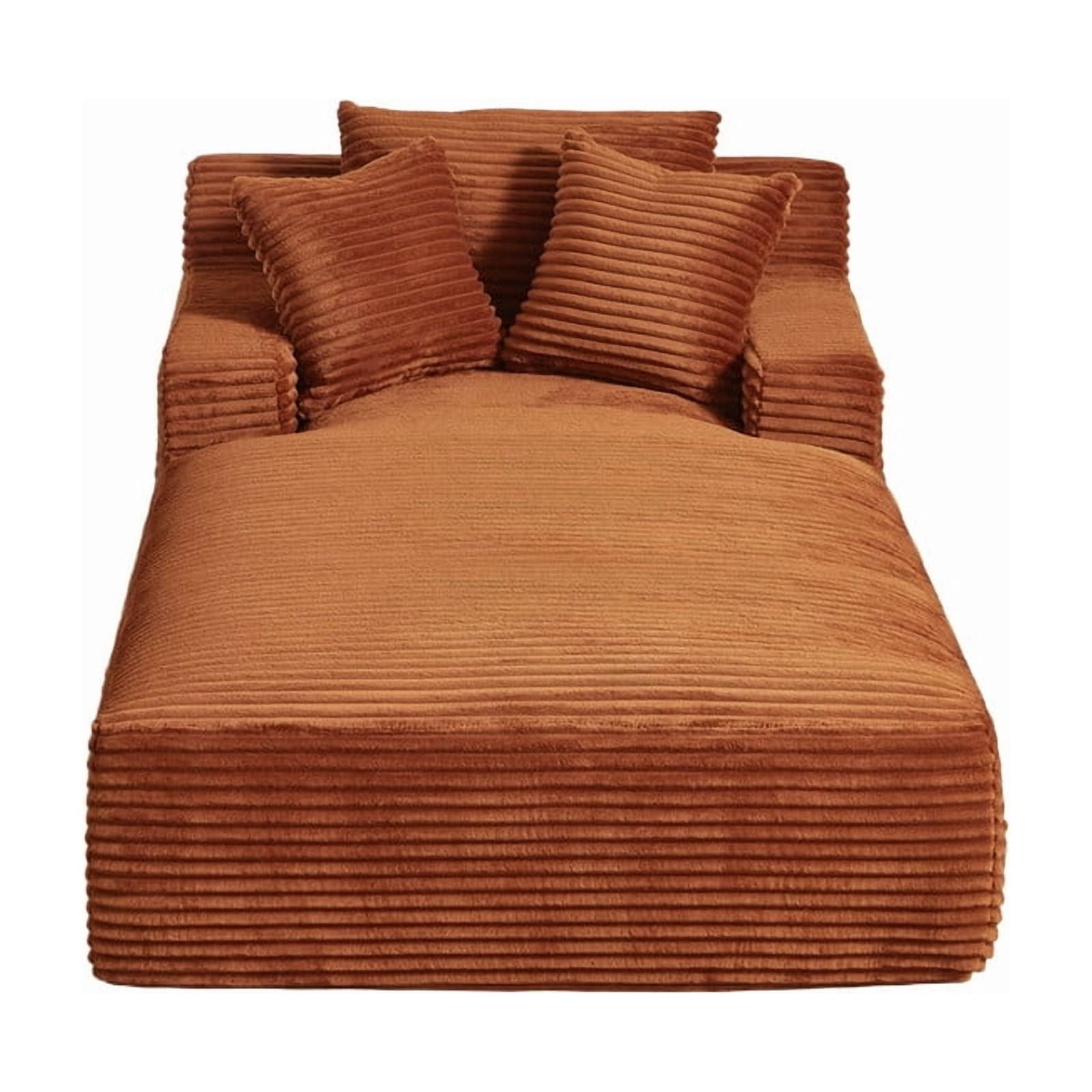 Oversized Chaise Lounge Chair Indoor, 78.7" Extra Deep Boneless Corduroy Lounge Couch Bed with 3 Pillows, Single Seat Reading Chairs for Living Room,Bedroom,Apartment