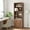 Brown, variant on Tall Bookcase with Doors, 4-Tier Wooden Bookshelf, Floor Standing Wooden Display Bookcase with Double Doors and 4 Open Shelves, Ideal for Home Bedroom, Living Room, Office, Library