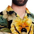 thumbnail image 5 of Starry Bees in the Sky Men's Casual Hawaiian Shirts, Printed Button Down Short Sleeve Summer Beach Tops with Spread Collar - Unisex, 5 of 6