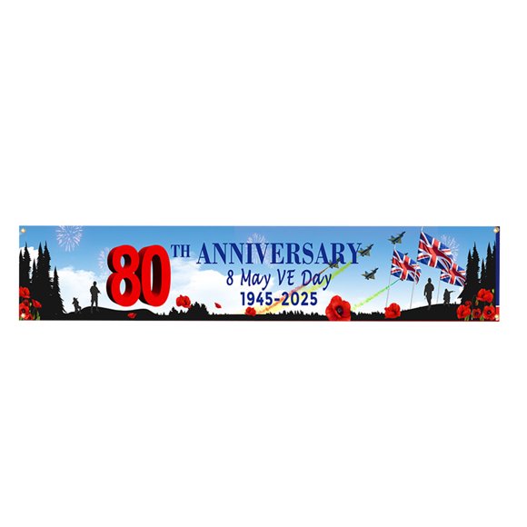 asddcavvf 2025 VE Day 80th Bunting Banner 80 Years In Europe Bunting Flag Anniversary Ve Day 80th Anniversary Decorations Ve Day Bunting Ve Day Flag 10m Length Ve Flag Cool Flags for Room Teen Girls