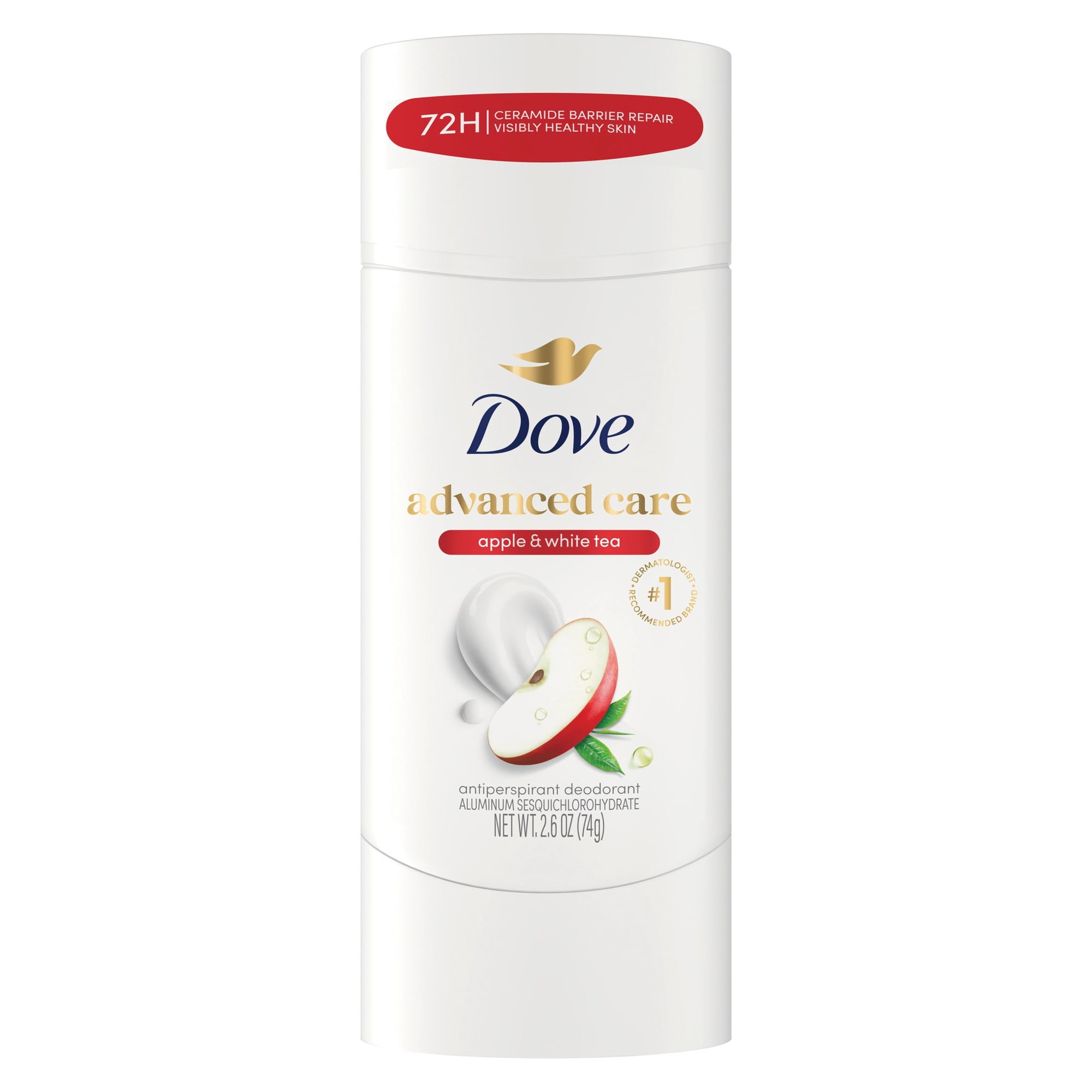 Dove Advanced Care Antiperspirant Deodorant Stick To Help Repair Skin Barrier After Shaving, Apple & White Tea With 72-hour Sweat & Odor Protection, ,2.6 oz